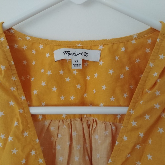 Madewell Yellow Star Scatter Wrap Top - Picture 3 of 5